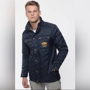 l Santa Monica Polo Club Quilted Jacket Black | Equestrian Style | Medium